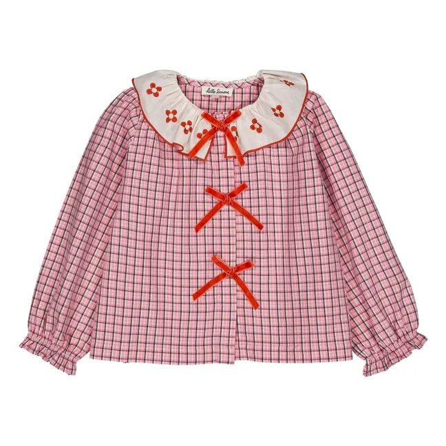 Blueberry plaid blouse | Pink