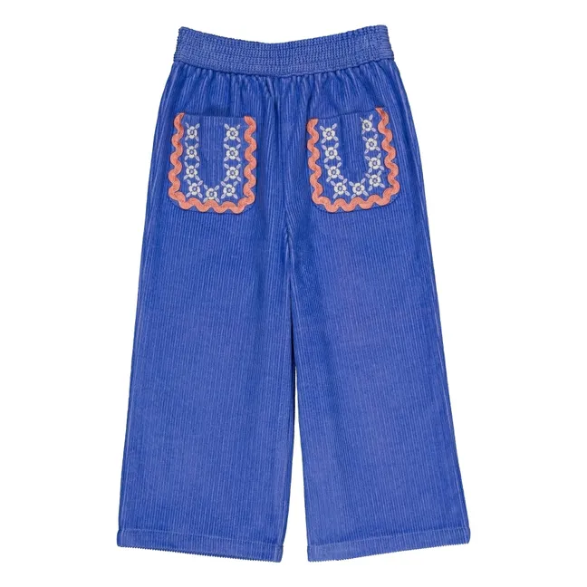 Pantalon Mouna Velours Côtelé | Bleu