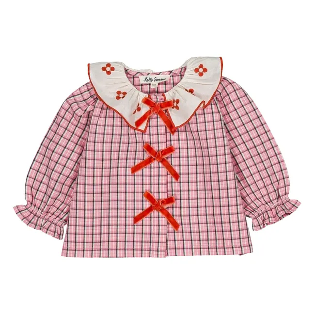 Bluse Heidelbeere Kariert | Rosa