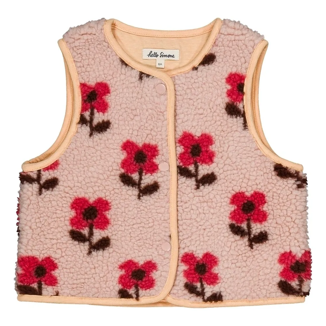 Hello Simone Pink Mira Sleeveless Sherpa Jacket