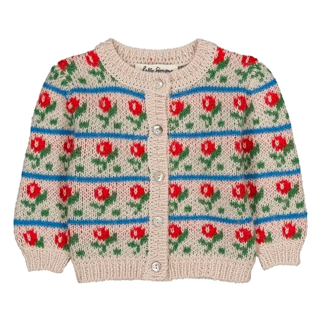 Cardigan Jeannette Fleuri Laine Alpaga et Mérinos | Beige