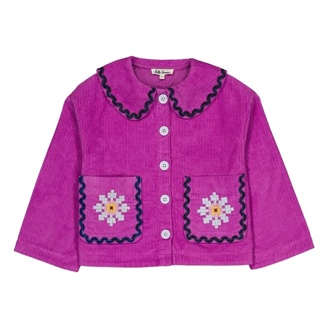 Duchesse-Jacke aus geripptem Velours | Rosa