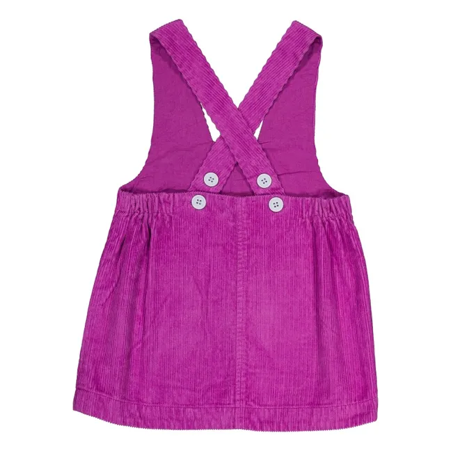 Robe Tablier Christie Velours Côtelé | Rose