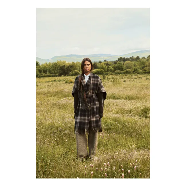 Cape Cajiro Tartan Laine | Bleu