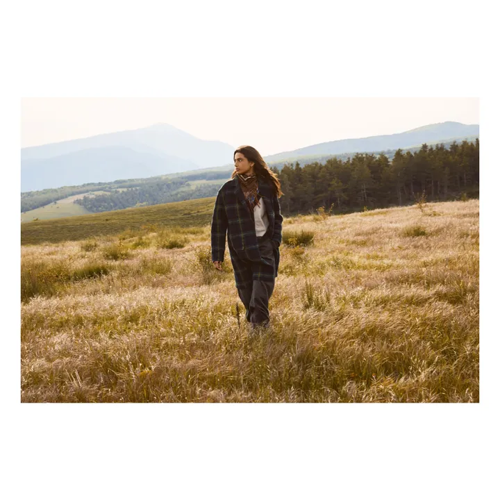 Manteau Multio Tartan Laine | Bleu marine- Image produit n°3