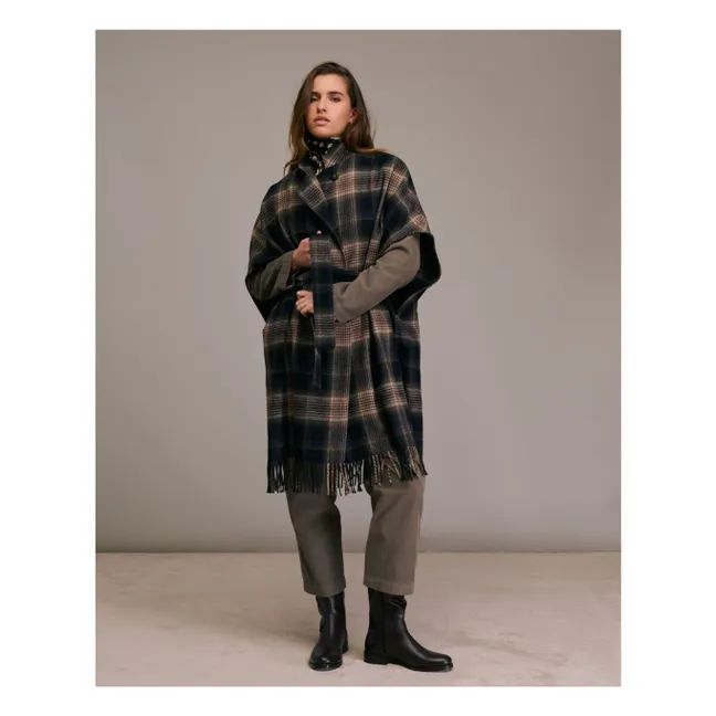 Cape Cajiro Tartan Laine | Bleu