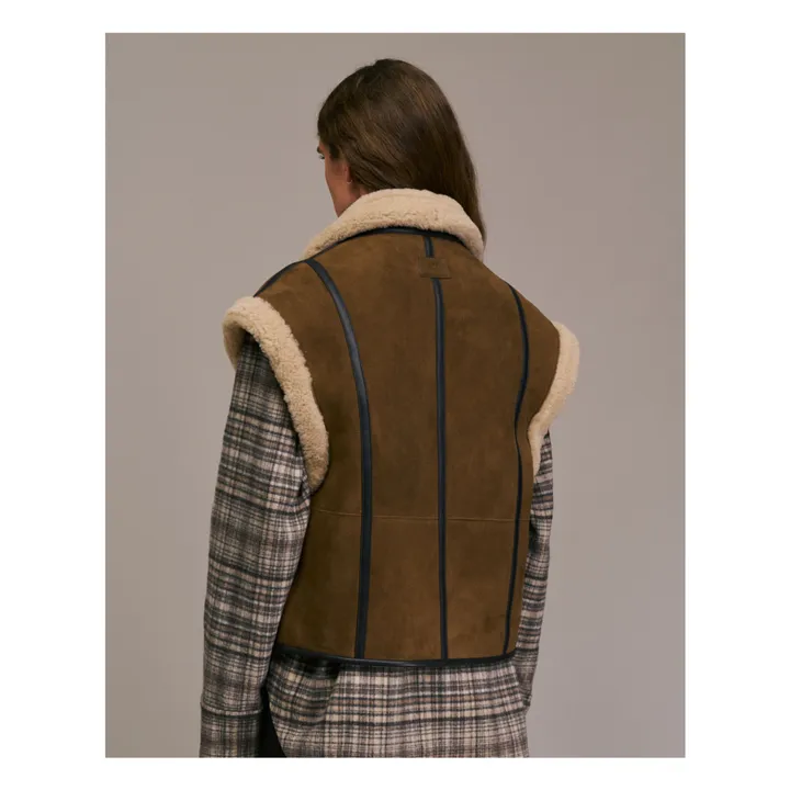 Veste Sans Manches Gialo Cuir | Camel- Image produit n°2