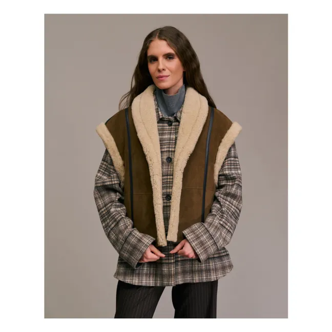 Veste Sans Manches Gialo Cuir | Camel