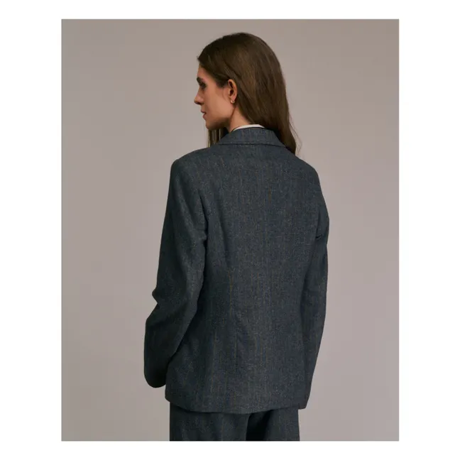 Vorado Striped Wool Jacket | Grey