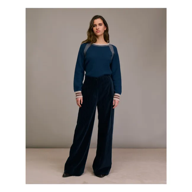 Pantalon Pomeoto Rayé | Bleu