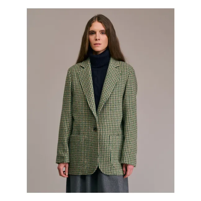 Chaqueta de lana Virato Pied de Coq | Verde