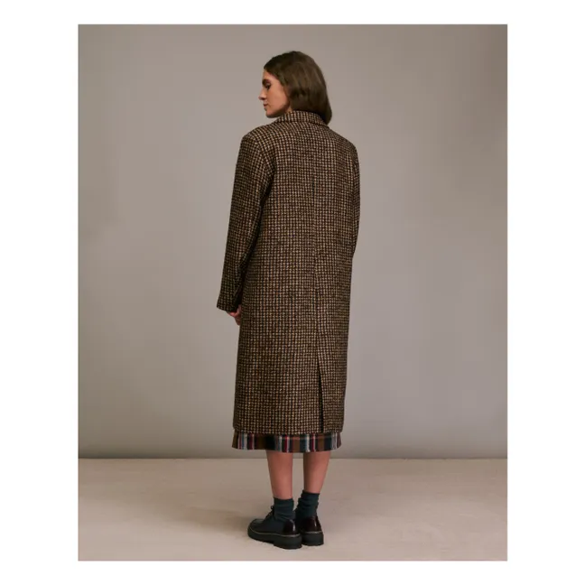 Manteau Mikalo Pied de Coq | Chocolat