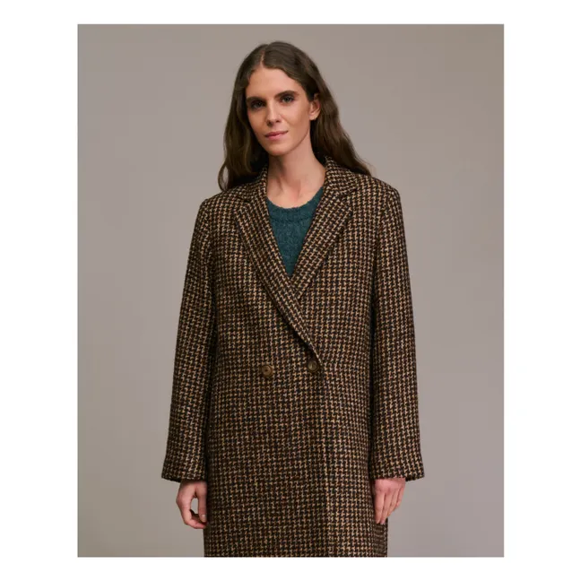 Manteau Mikalo Pied de Coq | Chocolat