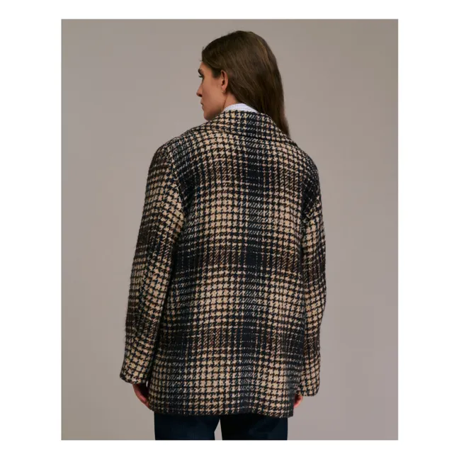 Abrigo Maliro Pied de Coq Lana | Azul Marino