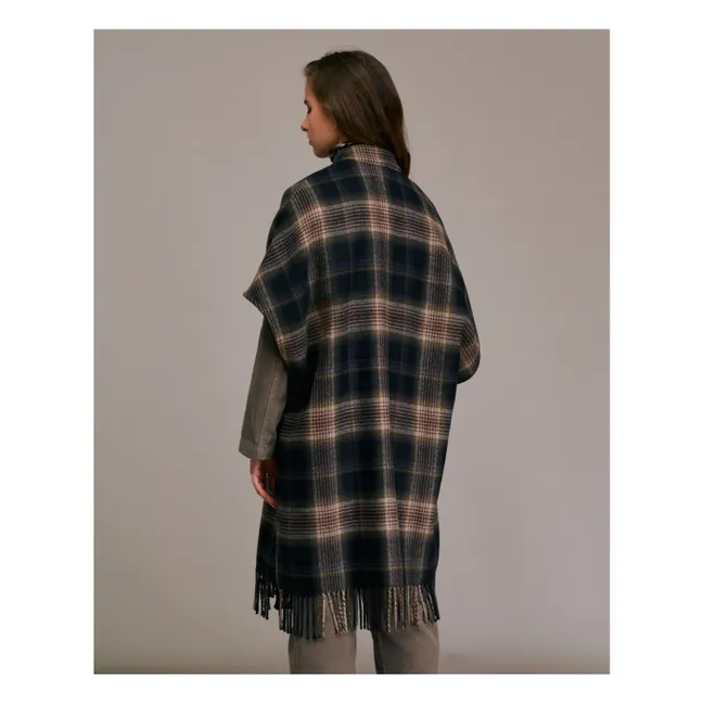 Cape Cajiro Tartan Laine | Bleu