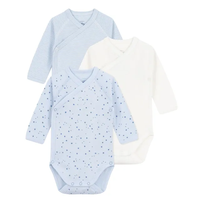 Lot 3 Bodies Etoiles Coton Bio | Bleu