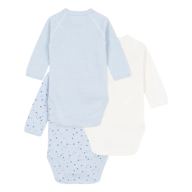 Lot 3 Bodies Etoiles Coton Bio | Bleu