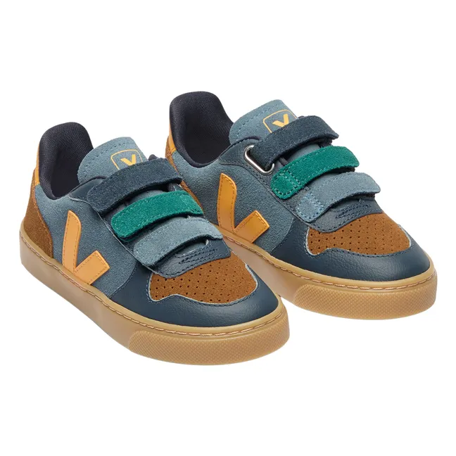 V-10 - Sneakers in pelle scamosciata con graffi | Blu
