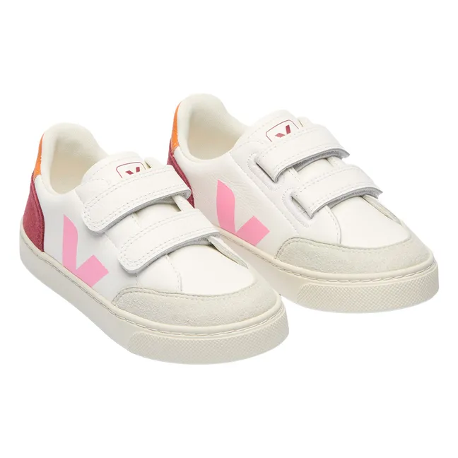 V-12 Zapatillas de cuero rayado O.T. | Rosa