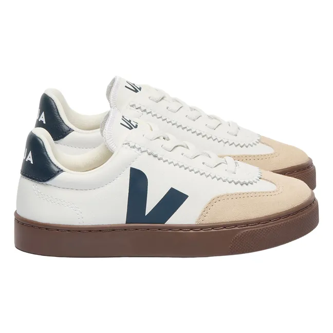 Baskets Lacets Elastiqués Volley Cuir O.T. | Bleu marine