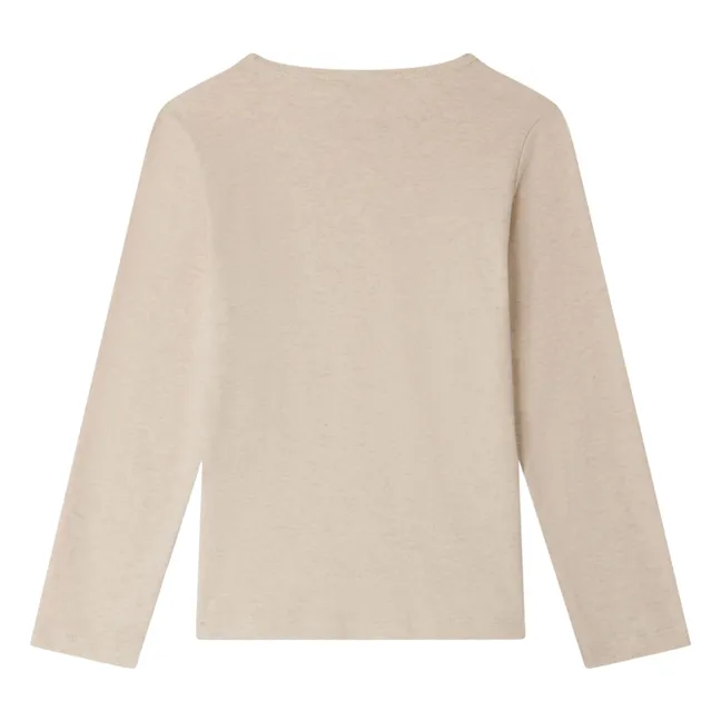 T-shirt Côtelé Tidjiane Coton Bio | Beige chiné