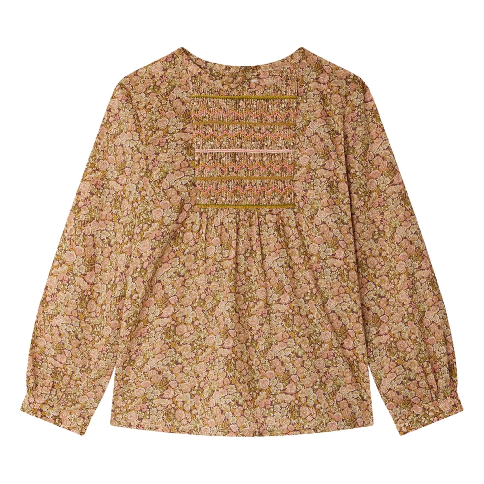 Bonpoint Girls Mauve Blouse Juliette Liberty Coton Bio