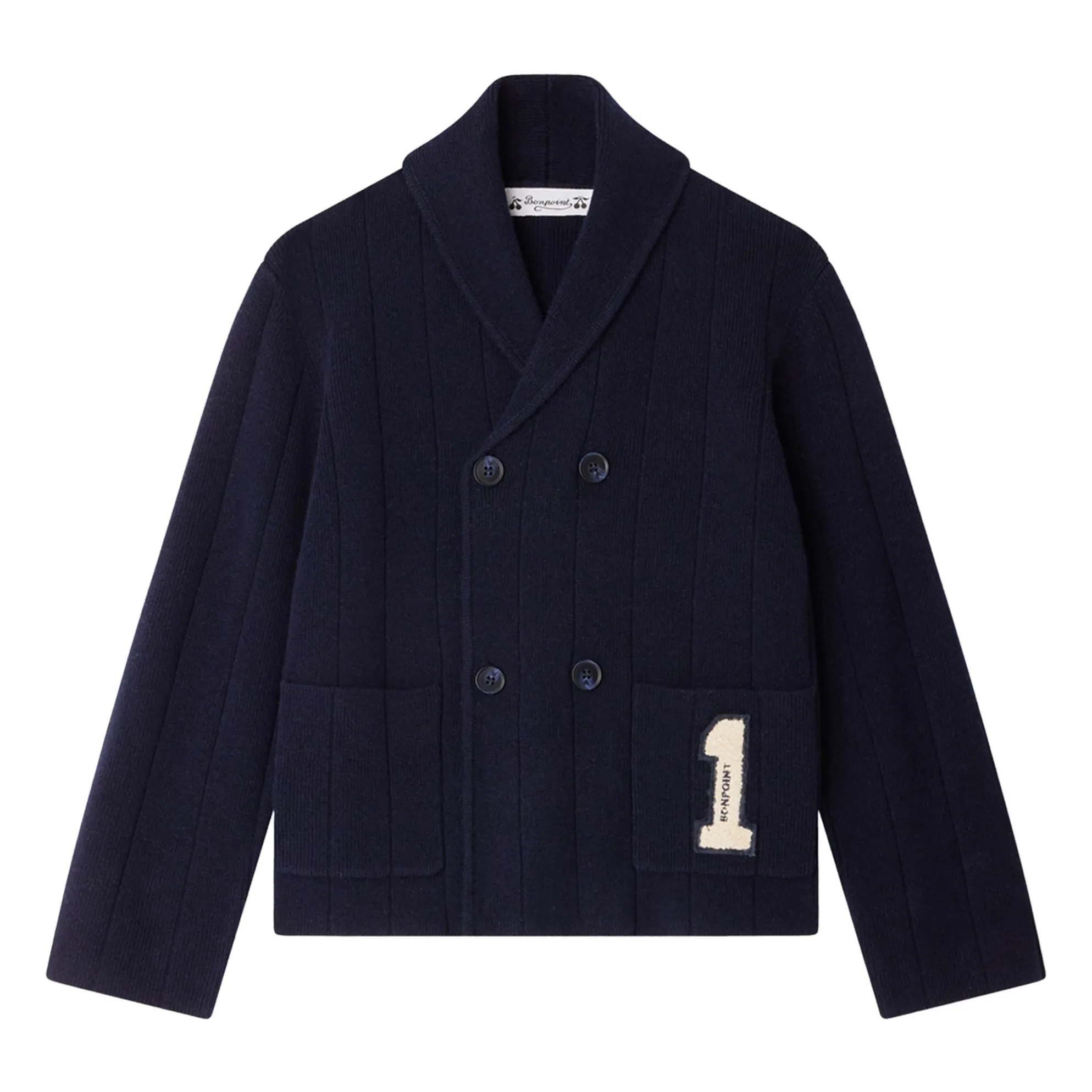 Bonpoint Boys Navy Blue Cardigan Josef Laine