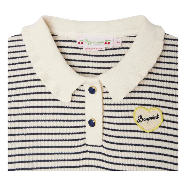 T-shirt Côtelé Juanna Rayé | Ecru- Image produit n°2