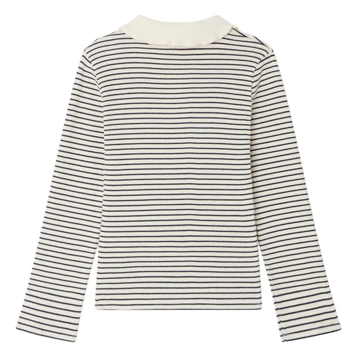 T-shirt Côtelé Juanna Rayé | Ecru- Image produit n°1