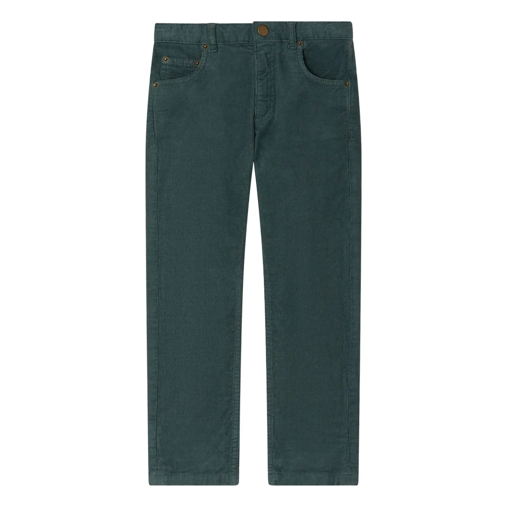 Bonpoint Green Jagger Pants Velvet Organic Cotton