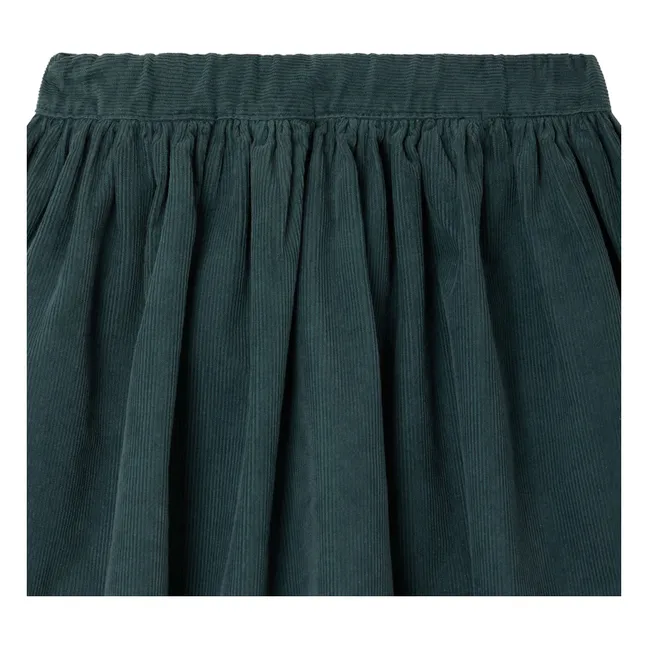 Falda Suzon de terciopelo y algodón orgánico | Verde Oscuro