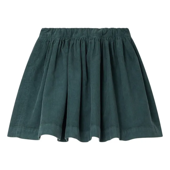 Gonna Suzon in velluto di cotone organico | Verde scuro