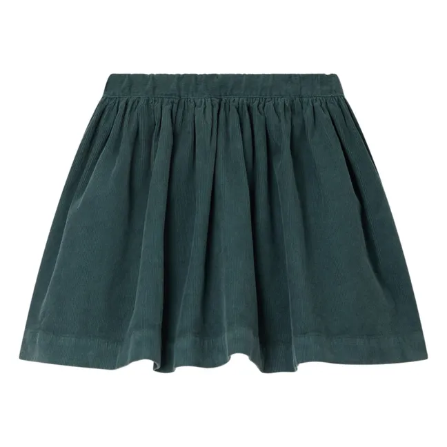 Falda Suzon de terciopelo y algodón orgánico | Verde Oscuro