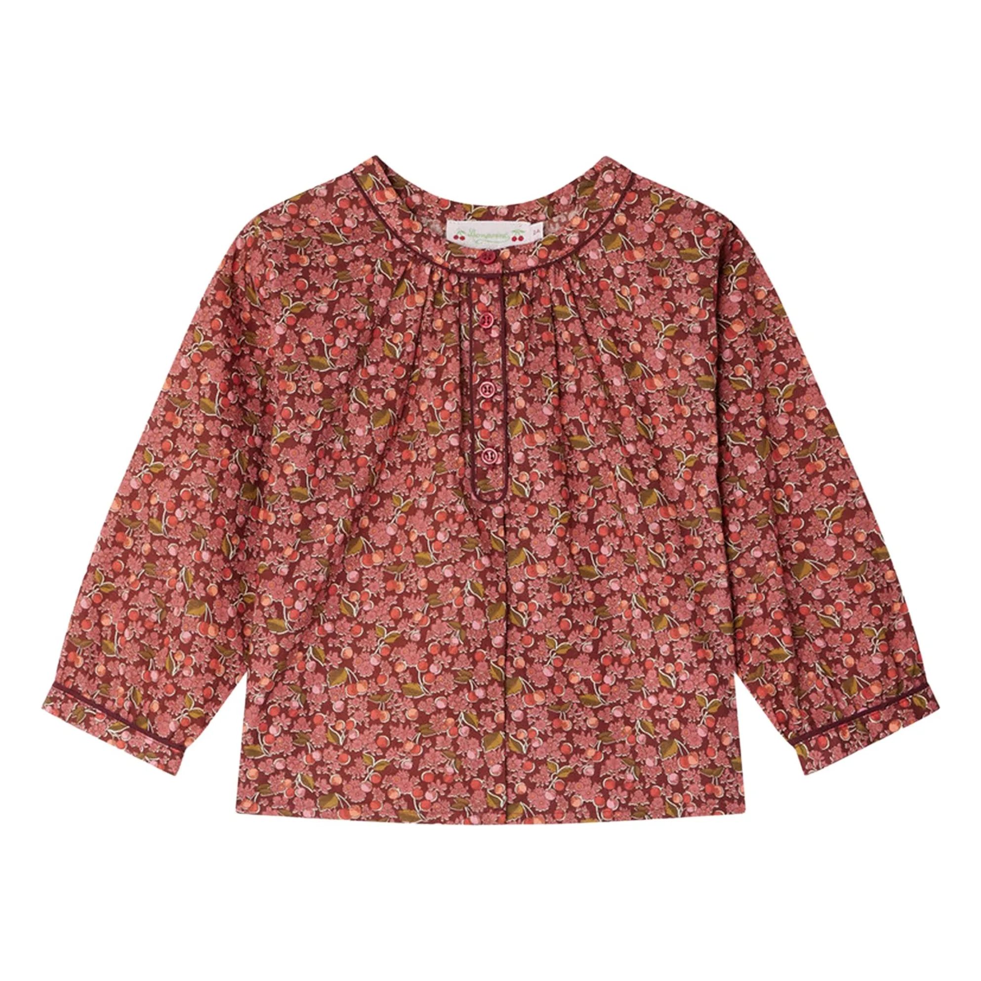 Bonpoint Mauve Blouse Saxo Liberty Coton Bio