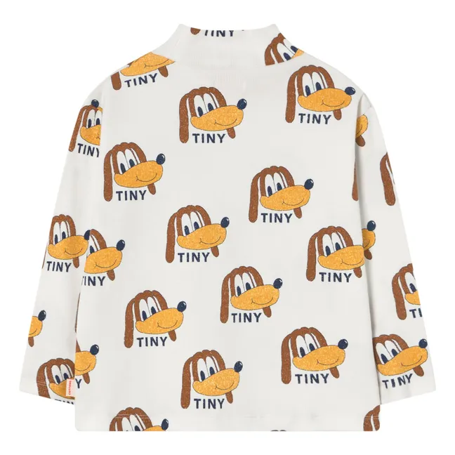 Ribbed turtleneck Organic cotton dogs | Ecru