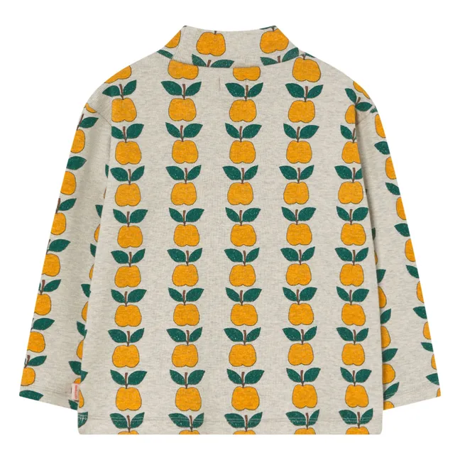 Organic cotton apple ribbed turtleneck | Cream