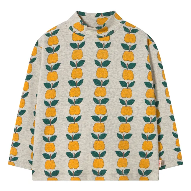 Col Roulé Côtelé Pommes Coton Bio | Crème