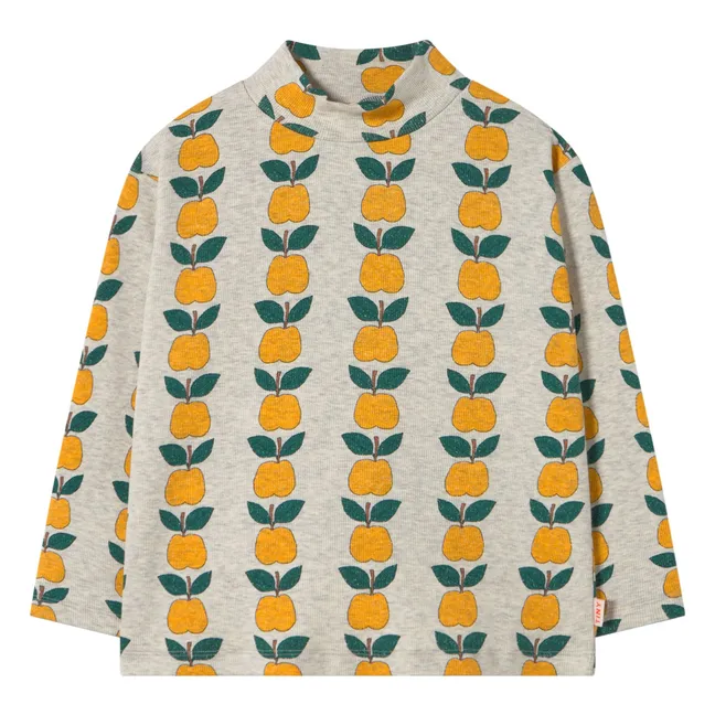 Organic cotton apple ribbed turtleneck | Cream