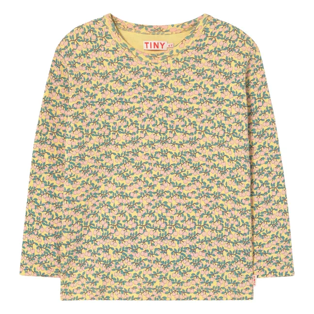 T-shirt Côtelé Pommes Coton Bio | Jaune