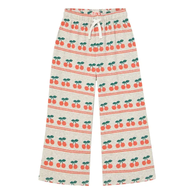Pantalon Côtelé Cerises Coton Bio | Crème