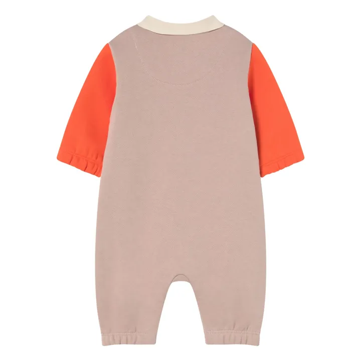 Combinaison Polo Colorblock Coton Bio | Rose pâle- Image produit n°1