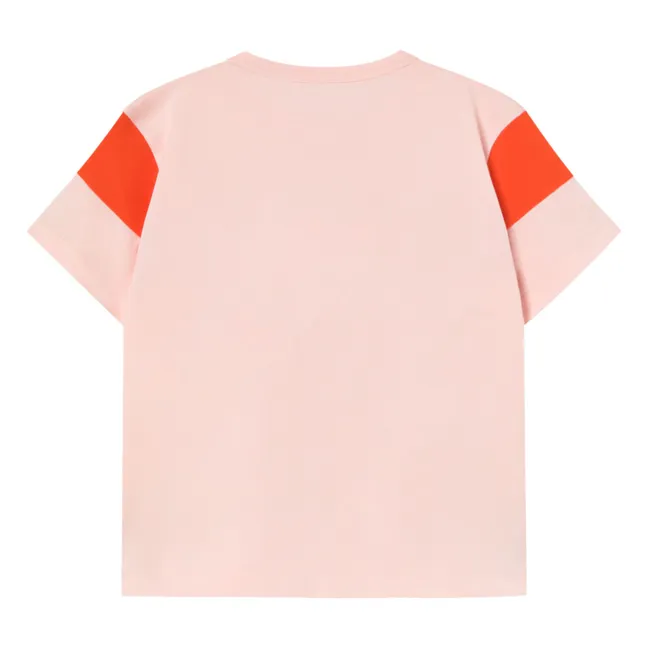 T-shirt Colorblock Coton Bio | Rose pâle
