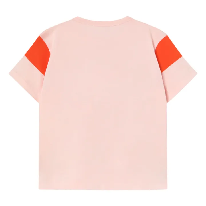 T-shirt Colorblock Coton Bio | Rose pâle- Image produit n°1