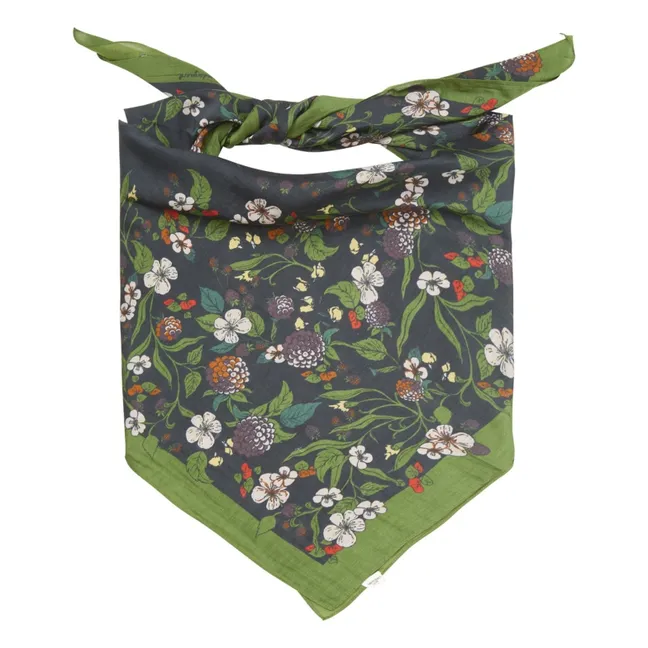 Foulard Bromflora Coton et Soie | Noir