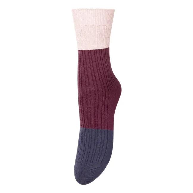 Colourblock Bam Socken | Burgunderrot
