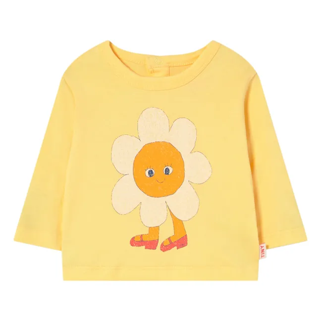 T-shirt Fleur Coton Bio Bébé | Jaune