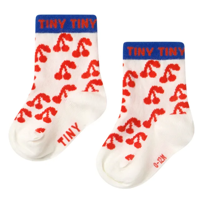 Chaussettes Cerises | Blanc