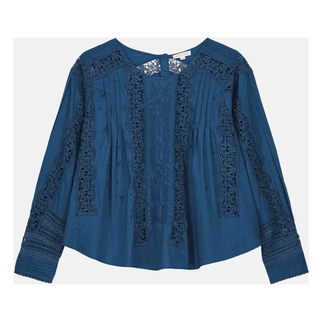 Blouse Jeannine Voile de Coton Bio - Collection Femme | Bleu