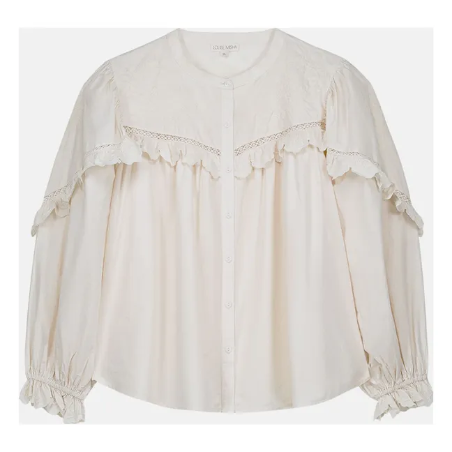 Blouse Noelianne Popeline de Coton Bio - Collection Femme | Crème