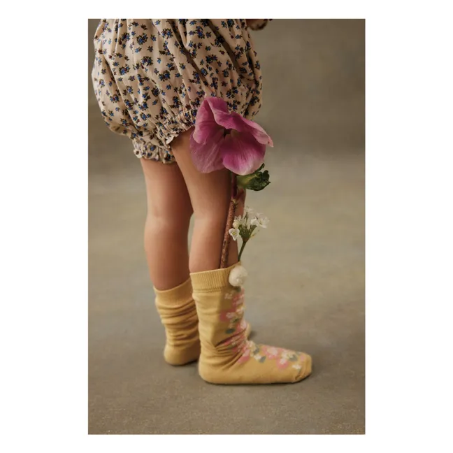 Chaussettes Hautes Chelie Fleurie | Miel